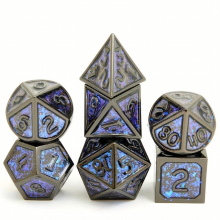 7pcs Polyhedral Solid Metal Dice Set For Halloween Decoration Party Supplies