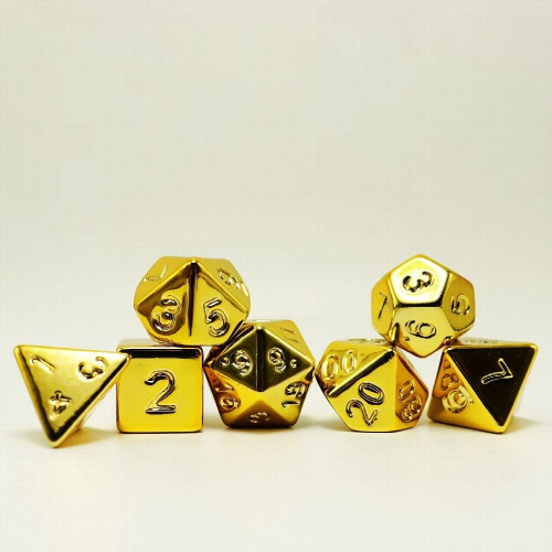 7 piece Plated Yellow Dice Set Polyhedral Tabletop Game Dice Role playing RPG Dice 1