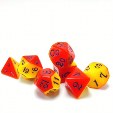 7pcs set Red And Orange Layered Board Game Dice Set Polyhedral Tabletop Game Dice Role playing Dice