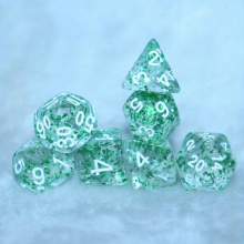 7pcs set Transparent Green With Glitter Polyhedral Dice Role playing Large Table Games Special Dice