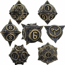 Metal Dice Set 7 Die Metal Polyhedral Dice Set With Gift Metal Box And Number For Metal Dice Set