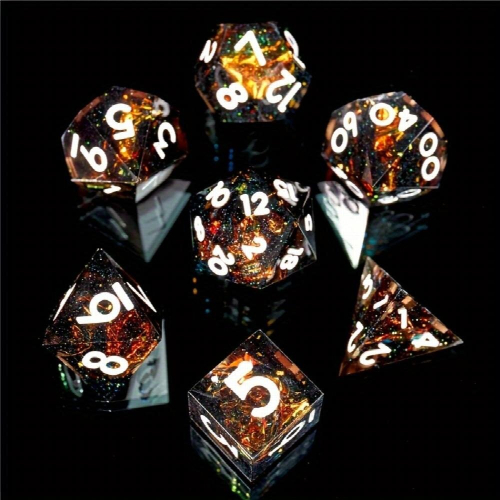 7pcs Sharp Resin Polyhedral Dice Set Suitable For Role playing Large Board Games Halloween Christmas Gift