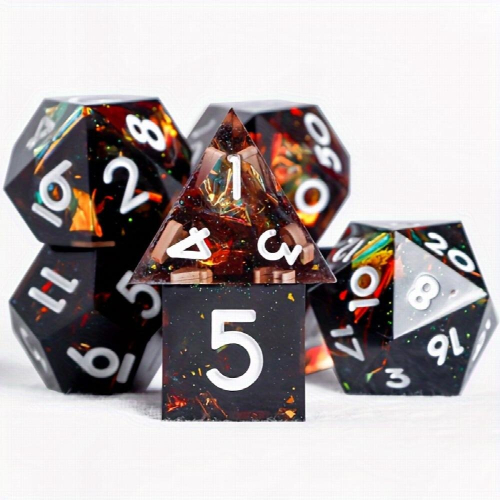 7pcs Sharp Resin Polyhedral Dice Set Suitable For Role playing Large Board Games Halloween Christmas Gift 2