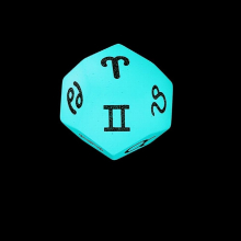 1pc Polyhedral Dice Natural Crystal And Gemstone Dice Dodecahedral Dice Engraved Dice With Zodiac Symbol Designs