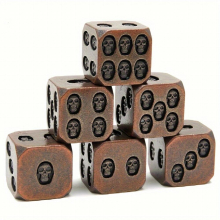 6pcs Skull Dices For Cosplay Board Game Halloween Decoration Holiday Event Party Supplies