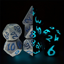 7pcs Big Words Dragon Scale Luminous Metal Polyhedral Dices For Board Game
