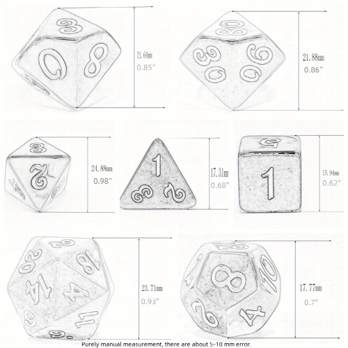 7 piece Layered Red Polyhedral Dice Role playing Table Games Special Dice 1