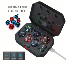 7pcs Rechargeable Luminous LED Dice Set Thanksgiving Christmas Gift