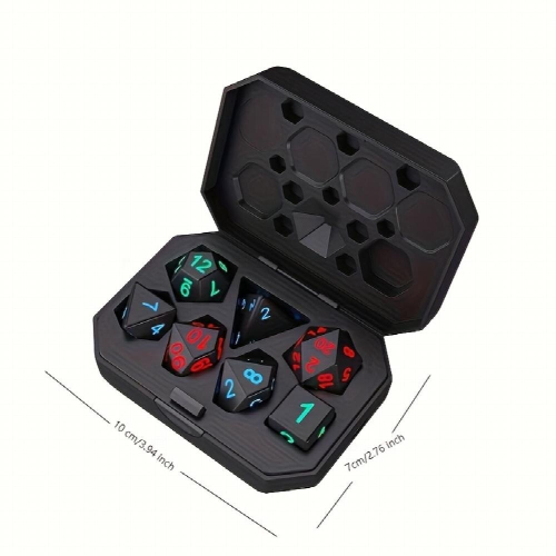 7pcs Rechargeable Luminous LED Dice Set Thanksgiving Christmas Gift 2