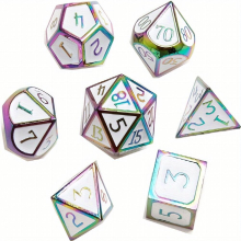 7pcs Solid Metal Polyhedral Dice Set For Cosplay Board Game Halloween And Christmas Gift