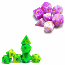 2 Sets Of Mini Dice Set Purple And Set And Dark Green And Light Green Set surface For Table Game