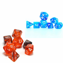 Double Mini Dice Set Two Dice Transparent And Red Set And Light And Dark Set Polyhedral Dice Set For Board Game