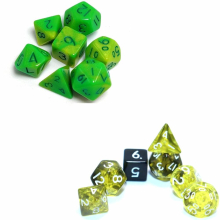 Double Mini Dice Set Mini Two Dice Light Green Set And Transparent Yellow Set Polyhedral Dice Set For Board Game