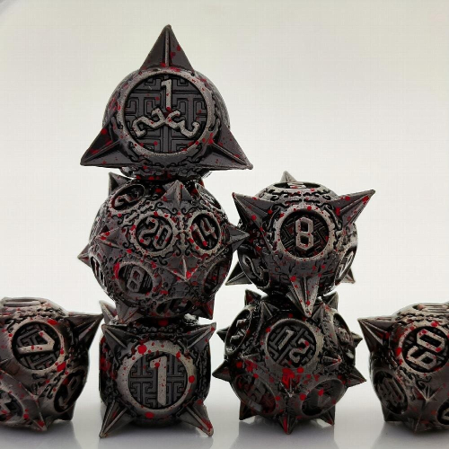 7pcs Metal Polyhedral Dice Set For Roleplaying Tabletop Board