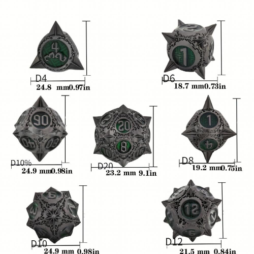 7pcs Metal Polyhedral Dice Set For Roleplaying Tabletop Board 1