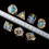 7pcs Resin Spiked Sided Digital Dices For Role Playing Board Game 8