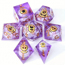 7pcs set Dragon Eye Resin Dice Set Polyhedral Dice Cosplay Board Game Dice Halloween Decoration & Christmas Easter Birthday Gift Holiday Party Supplie