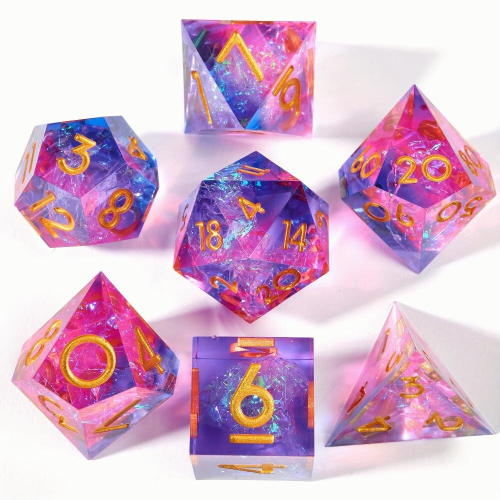 7pcs Polyhedral Sharp Edge Dices For Role Playing Board Games Christmas Gift 2