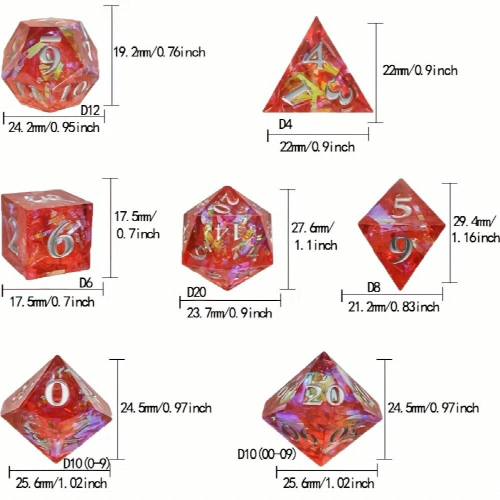 Resin Colored Stripes Dice Multifaceted Game Dice 2