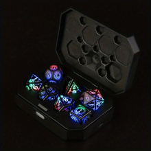 7pcs Rechargeable LED Dice Set Illuminate Your Board Game Nights