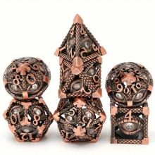 7pcs Hollow Magic Eye Metal Dice Set For Role playing Game Props Christmas