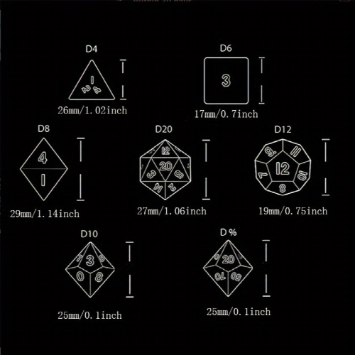 7pcs Resin Decal Quicksand Runner Polyhedral Dice Set For Tabletop Games 2