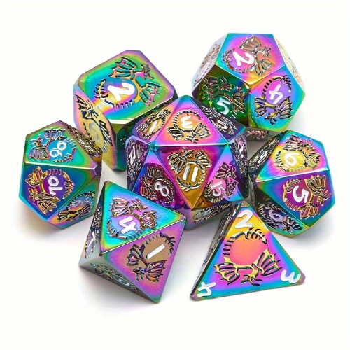 7pcs Metal Solid Polyhedral Dices For Role Playing Board Games Halloween And Christmas Gift 1