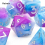 7pcs Pink And Number Sharp Edge Resin Polyhedral Dices Suitable For Role Playing Board Game 10