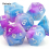7pcs Pink And Number Sharp Edge Resin Polyhedral Dices Suitable For Role Playing Board Game 7