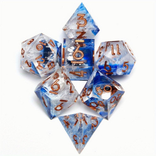 Resin Dice Set 7pcs Polyhedron Dice Set D20 Faceted Sharp Edge Right Angle Dice Perfect For Role Playing Board Tabletop Games Digital Teaching For Hol