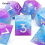 7pcs Pink And Number Sharp Edge Resin Polyhedral Dices Suitable For Role Playing Board Game 2