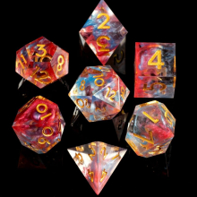 Resin Red And Fantasy Quicksand Dice Hand Polished Dice Role Playing Game Accessories Sided Dice RPG Tabletop Game Holiday Party Dice Set