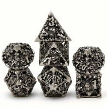 7pcs Hollow eyed Monster Metal Polyhedral Dice Set For Role playing Board Game Halloween And Christmas Thanksgiving Gift Holiday Party Supplies