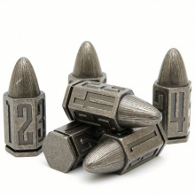 Solid Metal Bullet Dice Punk Halloween Christmas Cosplay Dice Suitable For Collection And Gift Rolling Copper Rolling Bronze Rolling Nickel 6 Metal Di