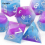 7pcs Pink And Number Sharp Edge Resin Polyhedral Dices Suitable For Role Playing Board Game 8