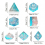 High Clear Paper Solid Resin Dice Set Tabletop Game Dice Accessories 3