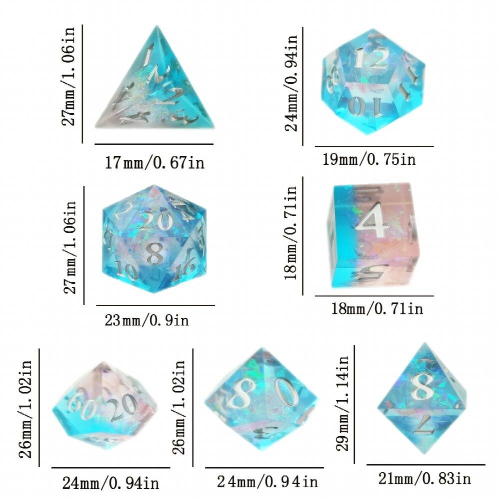 High Clear Paper Solid Resin Dice Set Tabletop Game Dice Accessories 2