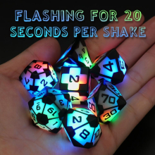 LED Rechargeable Colourful Dices Light Up Electronic Dice Set With Charging Box For Role Playing Game
