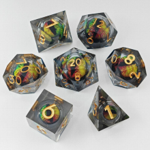 7pcs Dragon Eyes Resin Polyhedral Dice Set For Roleplaying Tabletop Game