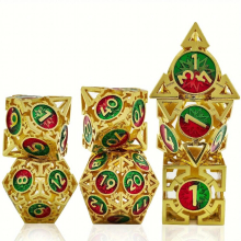7pcs Metal Hollow Polyhedral Roleplaying Dice Set For Tabletop Game Christmas Gift