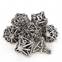 7pcs Leaf Flower Hollow Metal Polyhedral Dice Set Suitable For Role Playing Board Game
