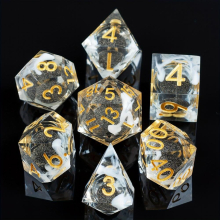 7pcs And Quicksand Resin Dices For Board Game Christmas Thanksgiving Years Gift