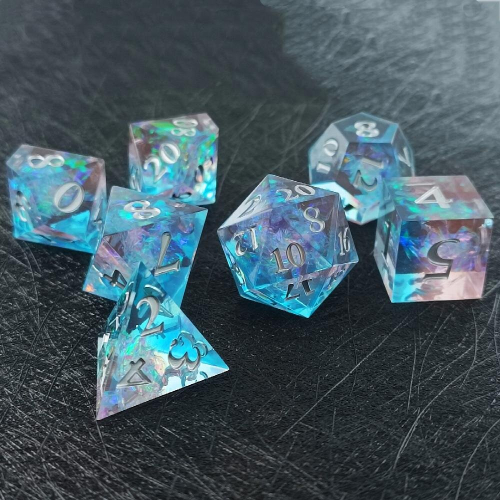 High Clear Paper Solid Resin Dice Set Tabletop Game Dice Accessories 1