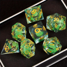 Hand Resin Dice 7 Sets Box Sharp Dice Game Accessories Polyhedron Worker Making Board Game Coc Runner Dice Set