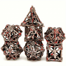 7pcs Hollow Metal Vintage Dice Set Perfect For Role Playing Games Halloween Party Supplies Desktop Game Toy Dice Set