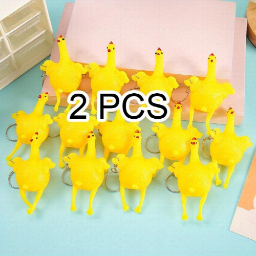 2 4 8pcs Creative Funny Egg Chicken Vent Chicken Spoof Squeeze Egg Chicken Decompression Strange Toys