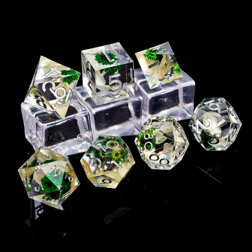 7pcs Sharp Edge Resin Polyhedral Dice Set For Role Playing Table Games 1