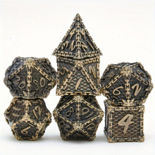 7pcs Dragon Scale Polyhedral Metal Dice Set For Halloween Decoration Party Supplies Desktop Game Toy Dice Set