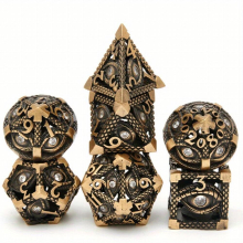 7pcs Hollow Metal Magic Eye Polyhedral Dice Set For Table Games