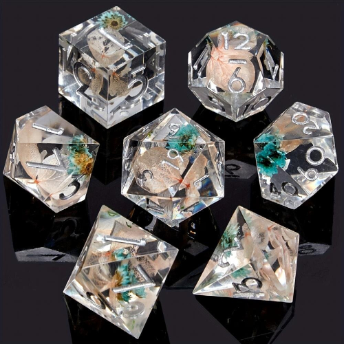 7pcs Sharp Edge Resin Polyhedral Dice Set For Role Playing Table Games 2
